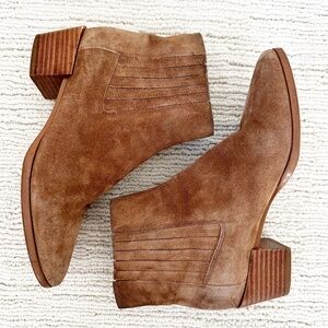 RAG & BONE Rover Women's 38 Tan Suede Chelsea Booties Western Cowgirl Boho Camel